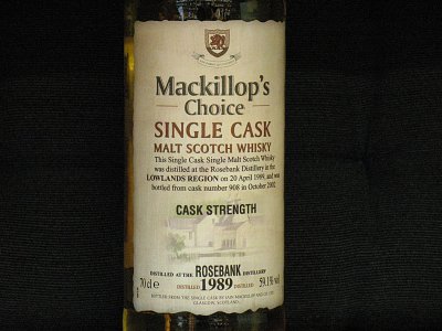 Mackillop's Rosebank 1989 mackillop's<br>cl.70 59,1% vol