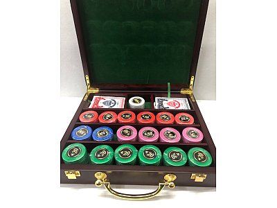 No Set poker con fiches cassetta legno