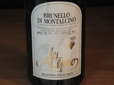 Pezzi Unici Brunello di montalcino altesino 1985