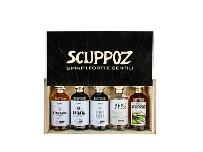 Scuppoz Cassetta legno scuppoz con 5 bot.cl.20 ass.