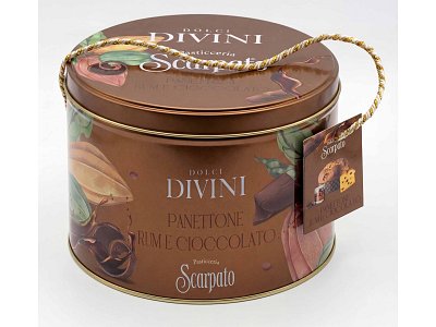 Scarpato Pasticceria Panettone latta rum e cioccolato g.750